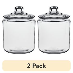 (2 pack) Heritage Hill Glass Jar with Lid, 1 Gallon, Well Suited to Pantry Jar Storage and Display