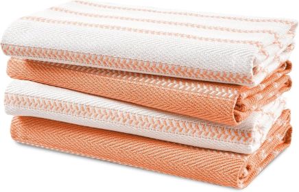 Kitchen Towels Set - Pack of 4 Cotton Dish Towels for Drying Dishes, 18'x 28',Absorbent Tea Towels, Quick Drying Kitchen Towel Set - Coral
