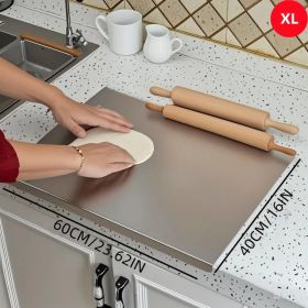 Stainless Steel Cutting Board With Lip For Kitchen Chopping Boards For Countertop Large Metal Cutting Board Over Sink Suitable For Meat Fruits Vegetab (Option: 40CM60CM)