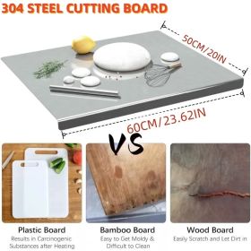XXL 304 Stainless Steel Cutting Board  Anti-Slip & Mildew-Proof No More Moldy Wooden Boards - Heavy-Duty & Food-Safe, Easy To Clean - Chop Meat, Knead (Option: 40CM60CM)