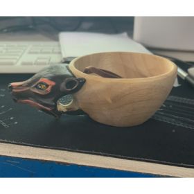 Hand Carved Cup Scandinavian Kuksa Wooden Mug Camping Gear Coffee Cup Kuksa Guksi Kuksa Wild Boar Cups Christmas (Option: 6style)